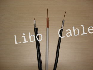 18 AWG RG6 CCS Coaxial Cable For Satellite Dish / TV Antenna , White And Black