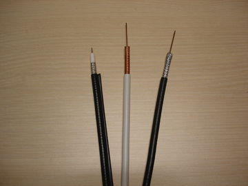 18 AWG RG6 CCS Coaxial Cable For Satellite Dish / TV Antenna , White And Black